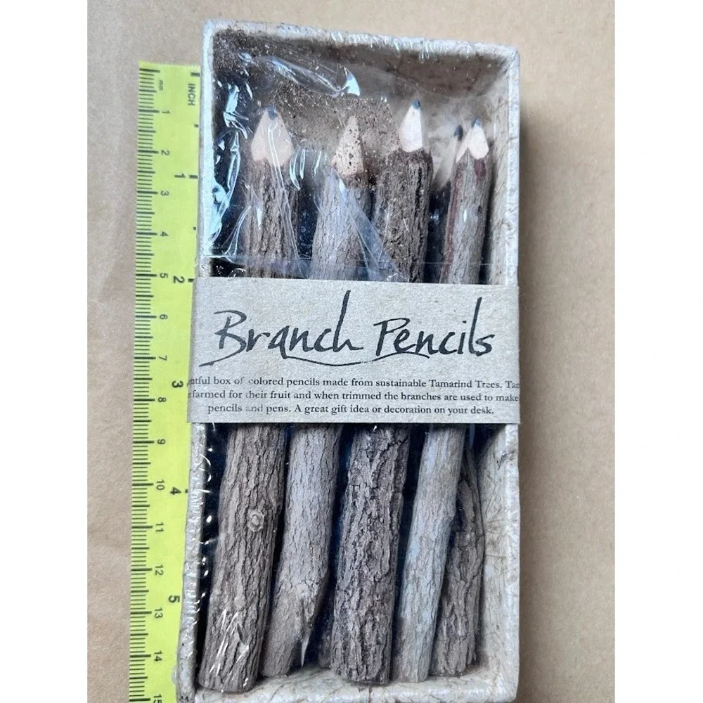 Siam Mandalay Branch Pencils‎ Set 10 Natural Tamarind Wood Sustainable Thailand